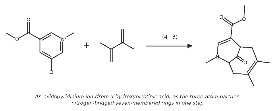 (4+3)-Cycloaddition of an oxidopyridinium ion with a diene (representative).